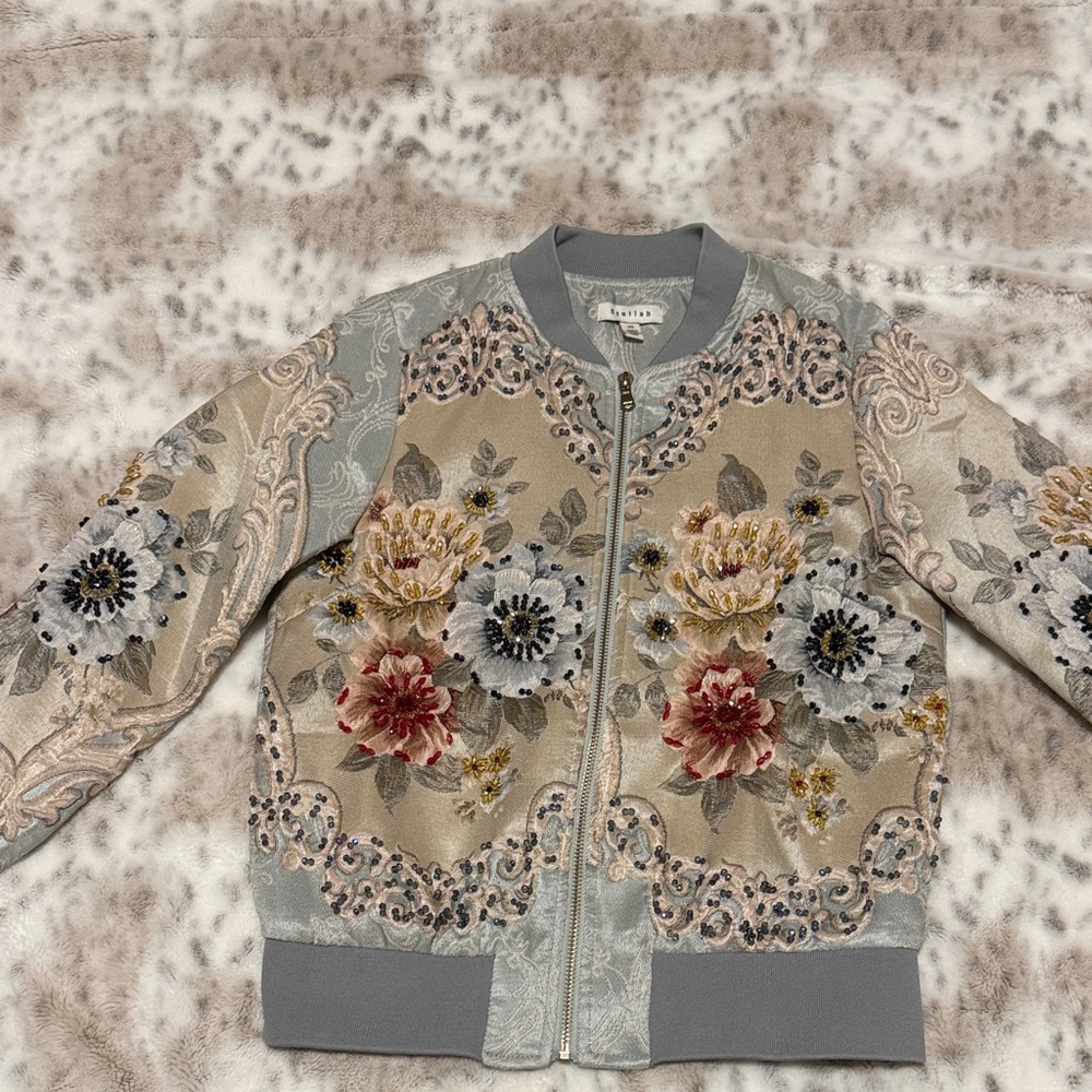 Stellah Light Gray Embroidered Jacket